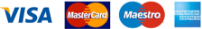 Visa, Mastercard, Maestro and American Express